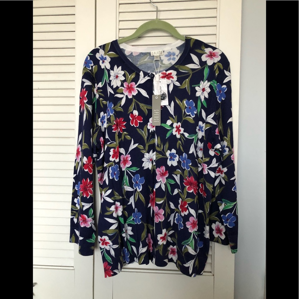 Floral print cardigan  3/4 sleeves